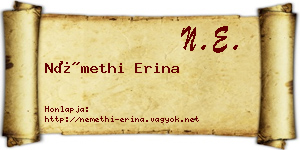 Némethi Erina névjegykártya
